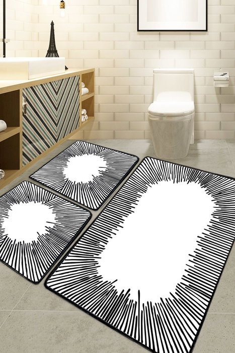 Mijölnir Juego de alfombrillas de baño Somber - Ecru (3 piezas) Mijölnir Juego de alfombrillas de baño Somber - Ecru (3 piezas)